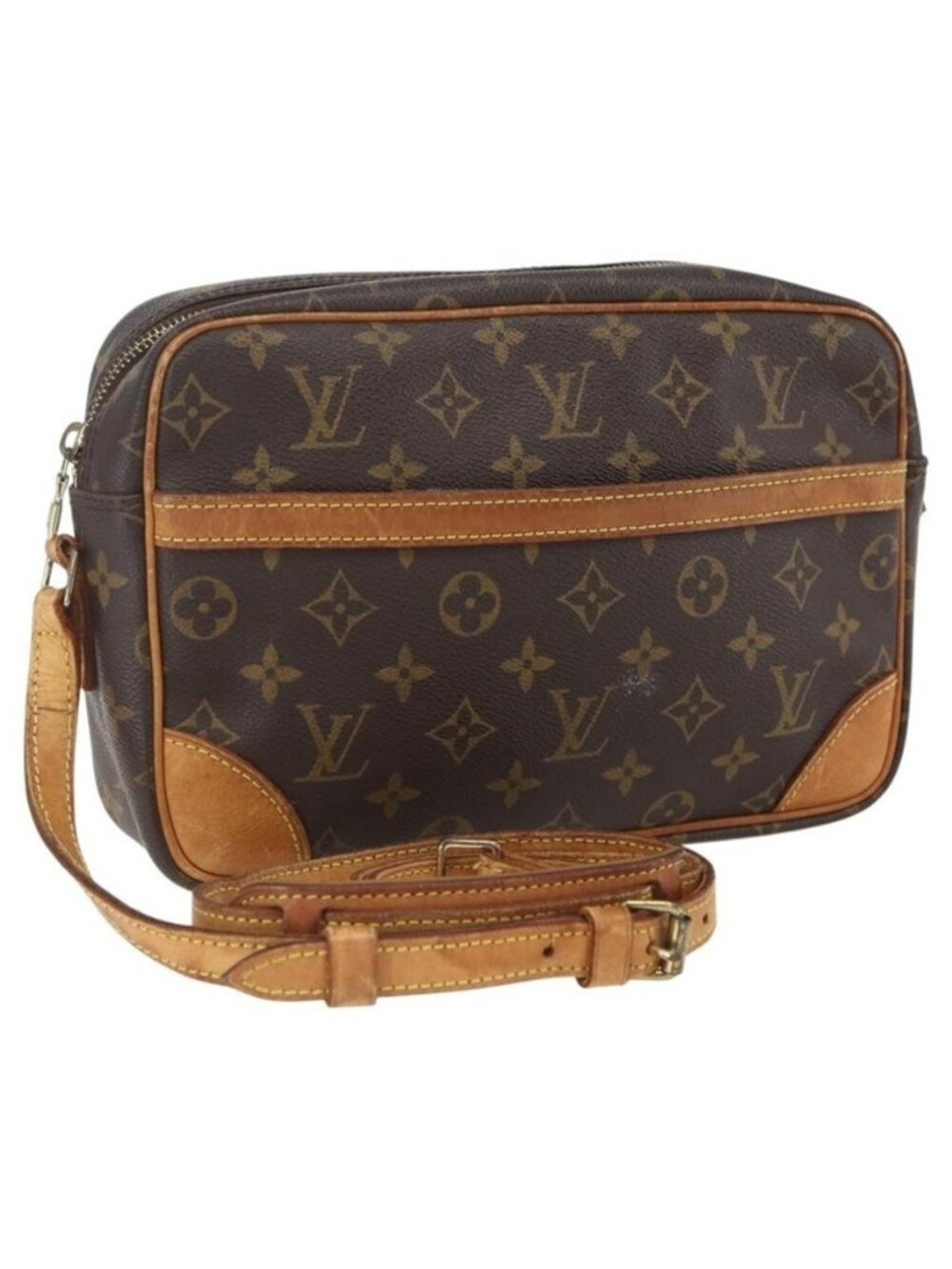 Authentic LOUIS VUITTON Monogram Trocadero 27 Shoulder Bag M51274 LV